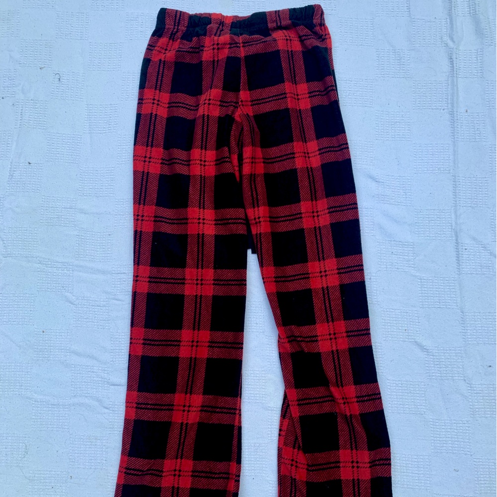 xmas red plaid pj pants